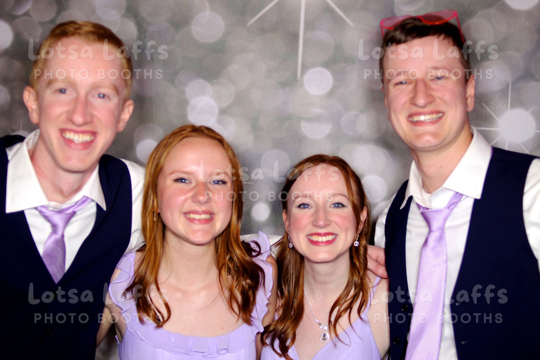 Wedding guests smiling together