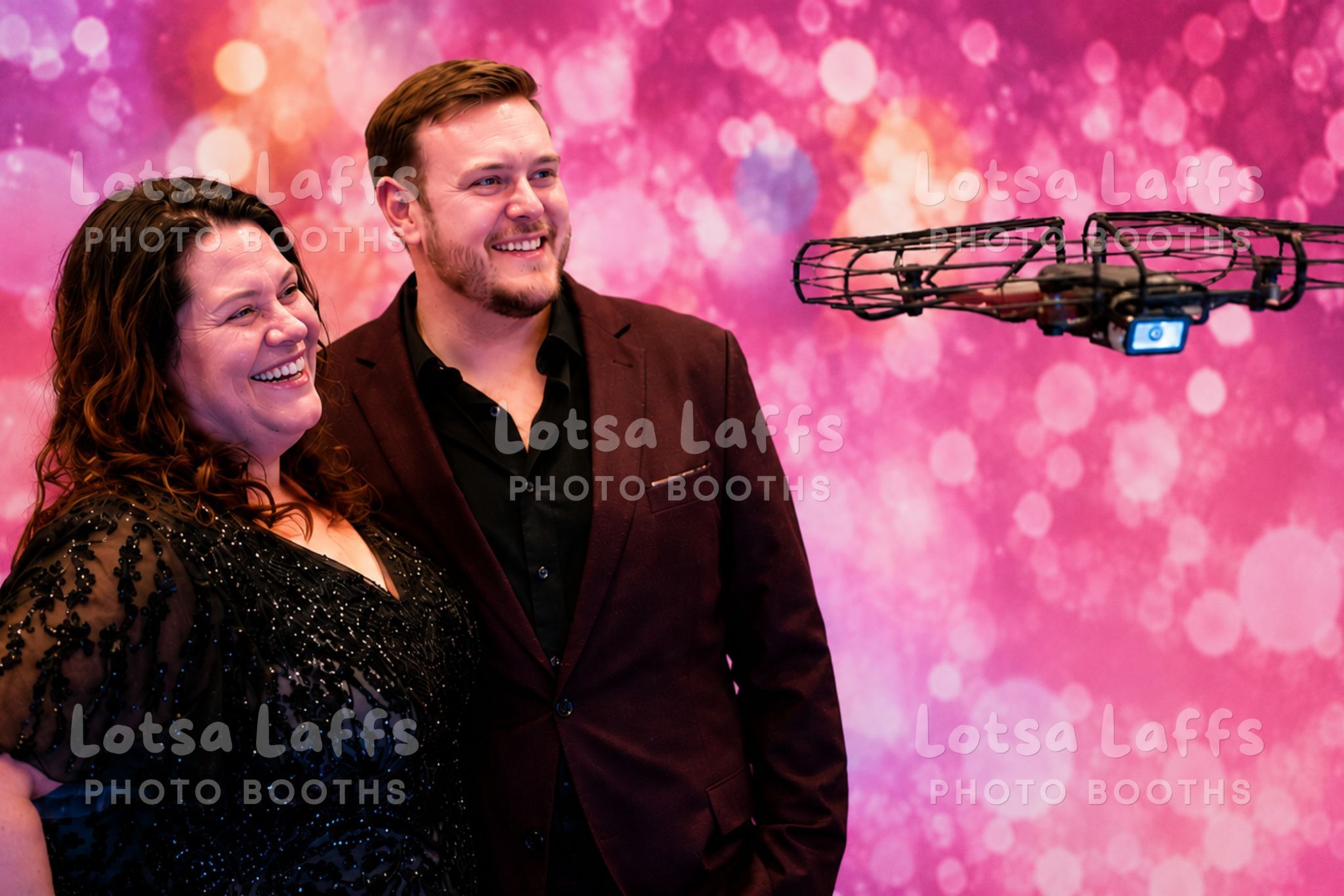Guest in the spotlight during the Star In It. drone-powered GlamBot experience